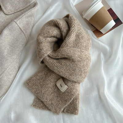 Soft Mohair Solid Color Scarf | Simple Warm Wool Knitted Scarf W26