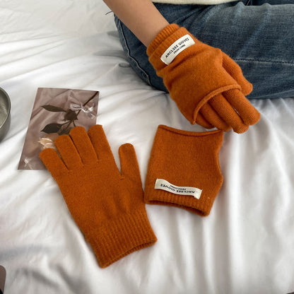 Cozy Winter Cashmere Solid Color Gloves Knitted Gloves G3