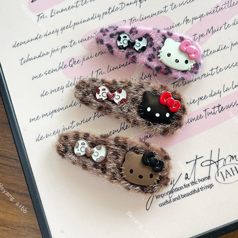 Fluffy Kitty Hair Clip |Hair Snap Clip |Hair Barrette |Duckbill Hairpin A322