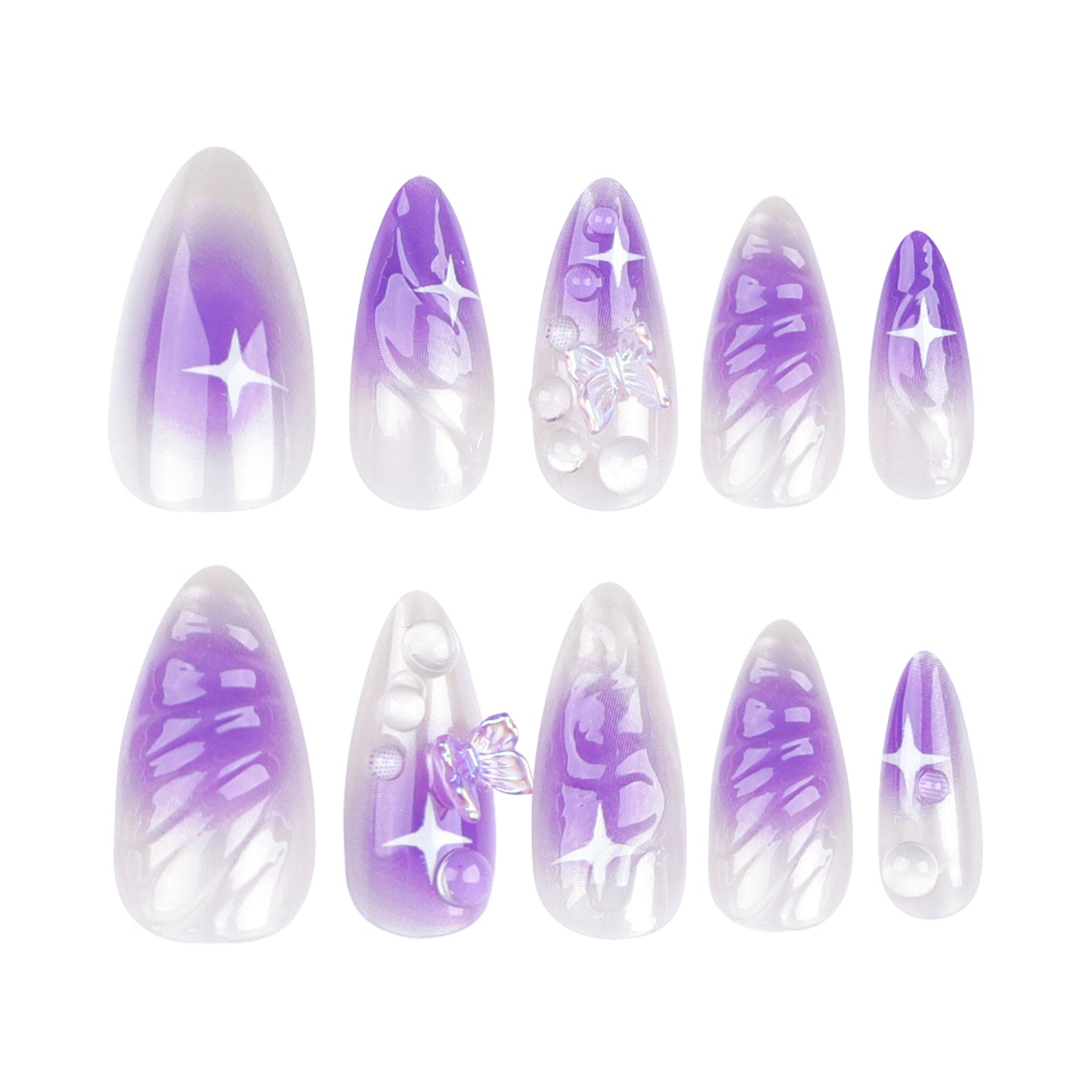 Lilac Blur | Medium Almond Manicure | Press On Nails N801