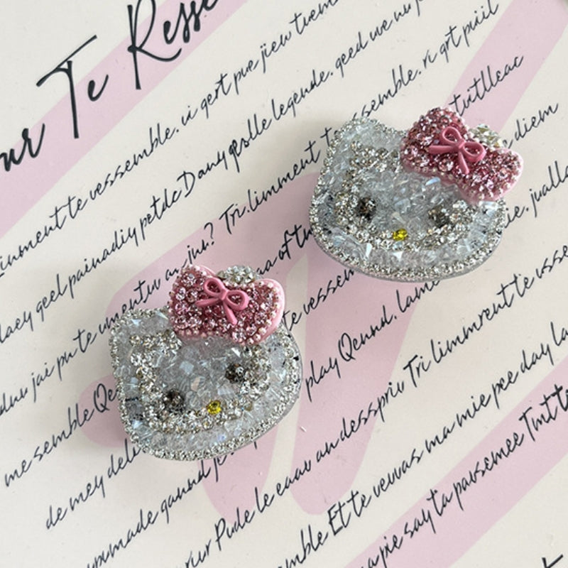 Diamond Kitty Hair Clip |Hair Snap Clip |Hair Barrette |Duckbill Hairpin A402