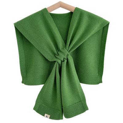 Cozy Cashmere Solid Color Scarf Cape | Wool Knitted Shawl | Elegant Capelet Shoulder Wrap W22