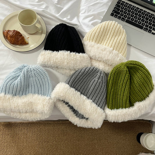 Cozy Plush Winter Cashmere Knit Beanie Hat |Stretch Ribbed Beanie Hat M17