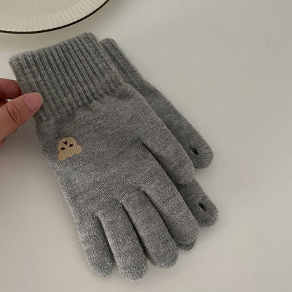 Cozy Bear Winter Cashmere Glove |Soft Thick Solid Color Gloves |Warm Knitted Gloves G5