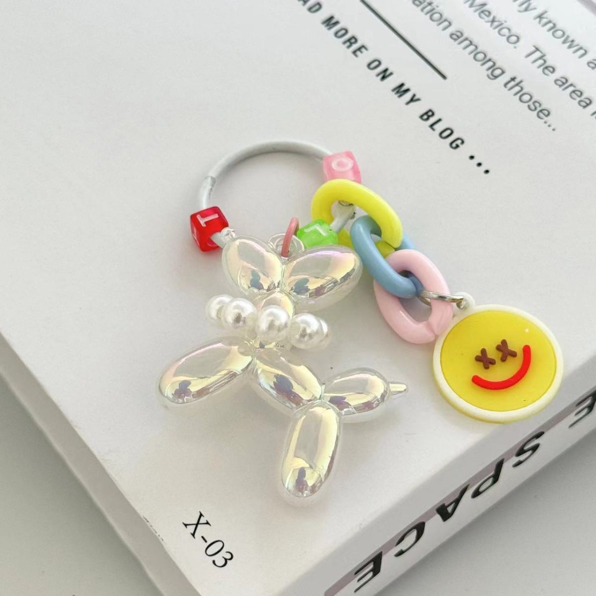 Lustrous Acrylic Balloon Dog Design Bag KeyChain |Pendant Schoolbag Hanging Decoration K33