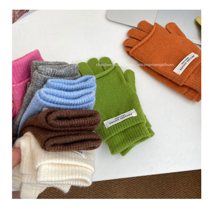 Cozy Winter Cashmere Solid Color Gloves Knitted Gloves G3