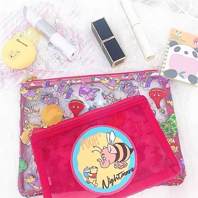 Winnie Pooh Storage Bags |Pouch Keychain Wallet| Cosmetic Makeup Bag | Pencil case Coin Purse 2pcs B22