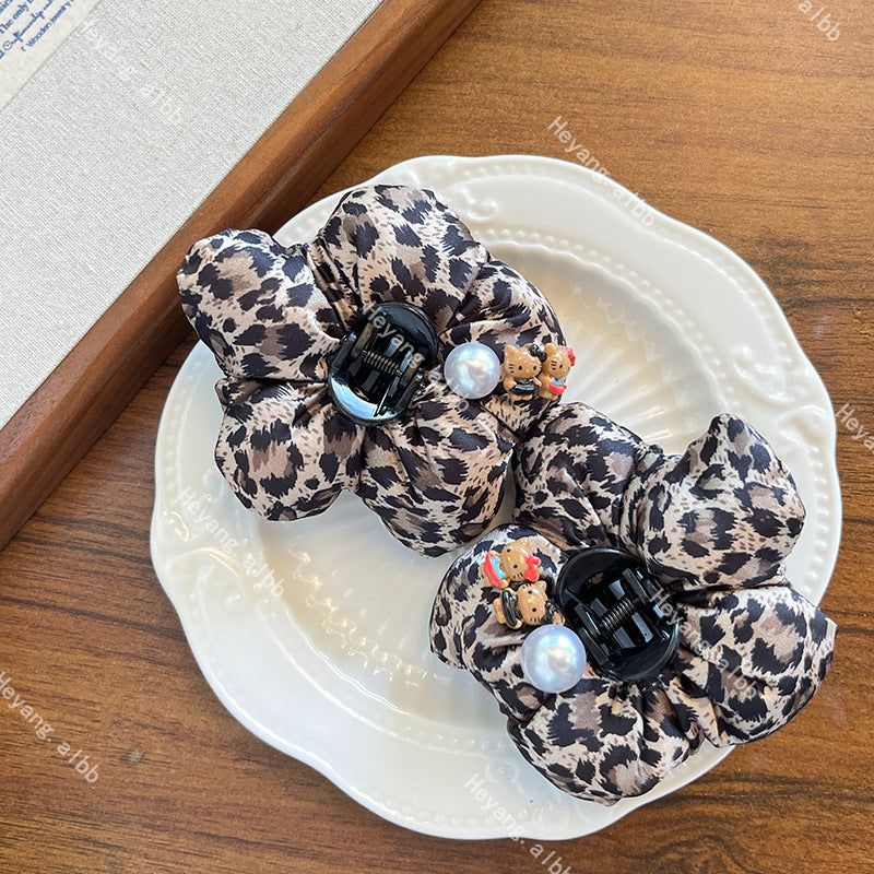 Leopard Flower Hair Clip |Hair Claw |Hair Barrette|Duckbill Hairpin A441