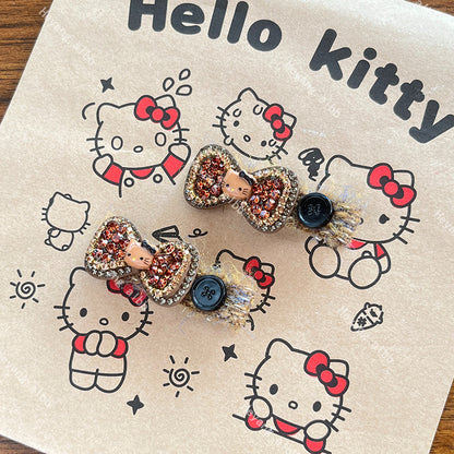 Acetate tortoiseshell Kitty Hair Clip |Hair Snap Clip |Hair Barrette |Duckbill Hairpin A348