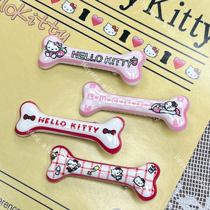 Kitty Bone Hair Clip |Hair Snap Clip|Hair Barrette |Duckbill Hairpin 2pcs A250