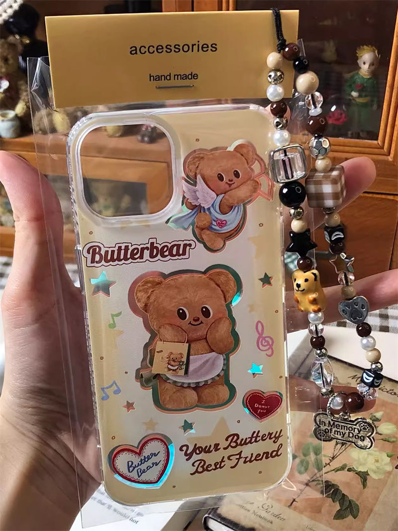 Butter Bear iPhone Case with Phone Chain L38