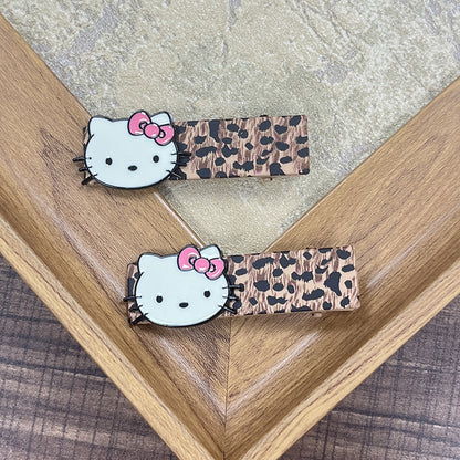 Leopard Kitty Hair Clip |Hair Snap Clip |Hair Barrette |Duckbill Hairpin A336