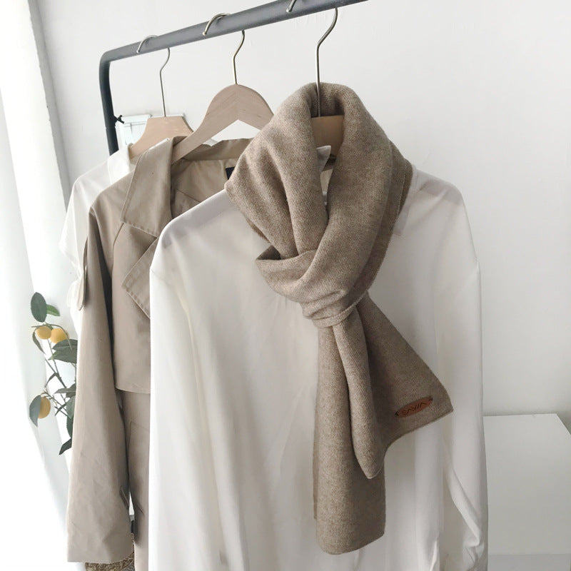 Cozy Winter Cashmere Solid Color Scarf |Warm Wool Knitted Shawls W36