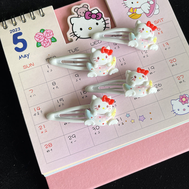 Enamel Kitty Hair Clip|Hair Slide|Hair Barrette |Duckbill Hairpin 2pcs A206