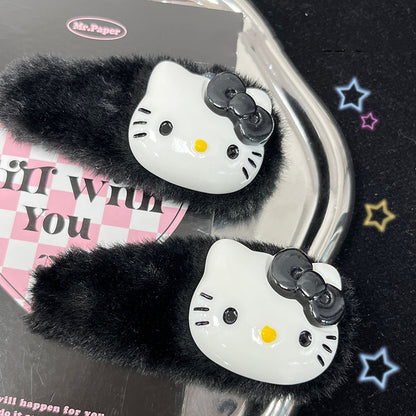 Delightful Plush Kitty Hair Clip |Furry Hair Snap Clip |Hair Barrette |Duckbill Hairpin 2pcs A242