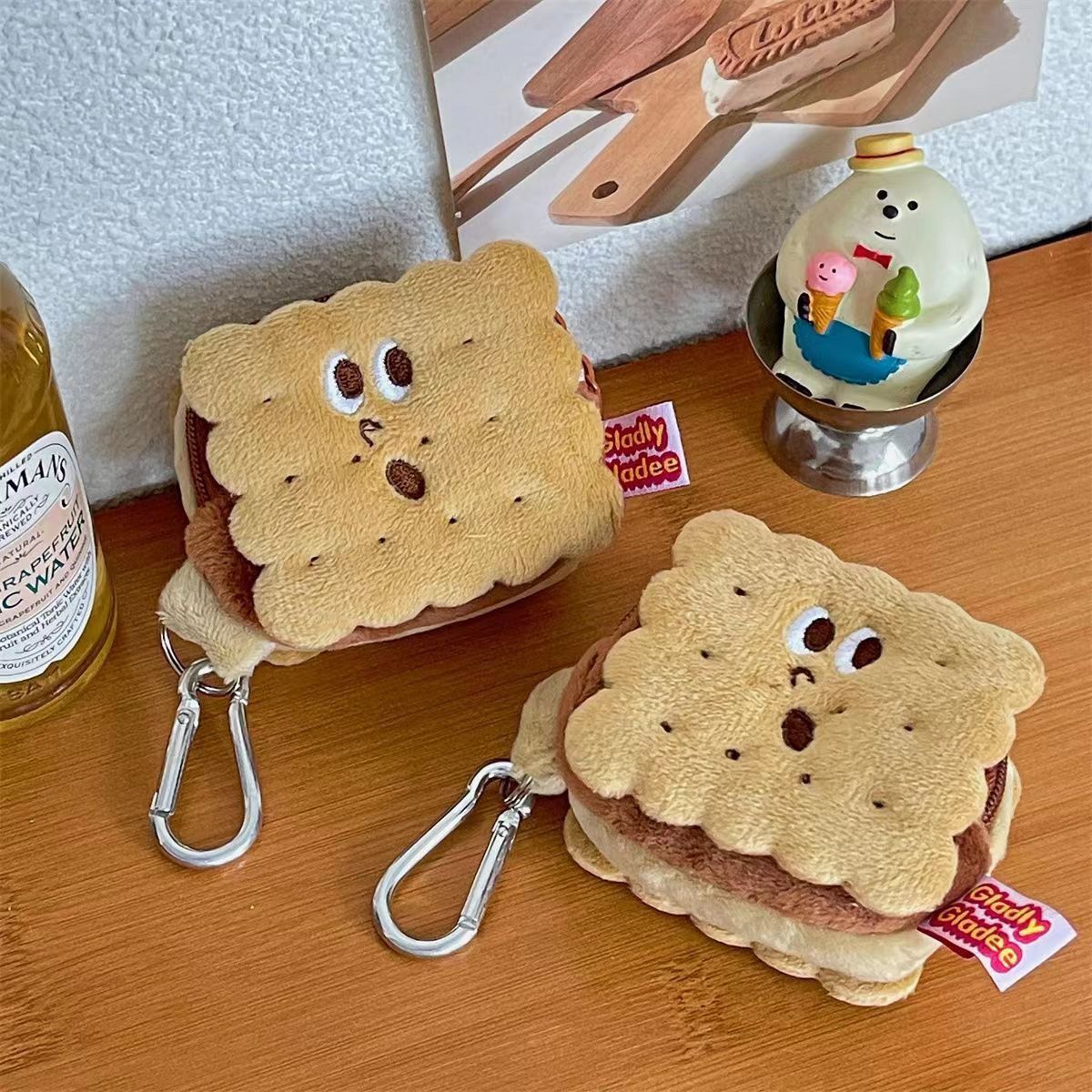 Cute Cookie Mini Bags |Biscuit Pouch Keychain Wallet| Cosmetic Bag | Airpods Bag Coin Purse B24