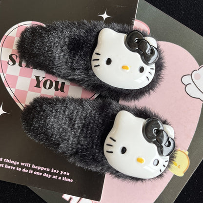 Delightful Plush Kitty Hair Clip |Furry Hair Snap Clip |Hair Barrette |Duckbill Hairpin 2pcs A242