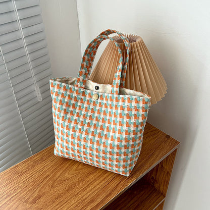 Color Block Bucket Bag | Casual Woven Tote Bags | Shoulder Bag | AccessoriesHandbags B47