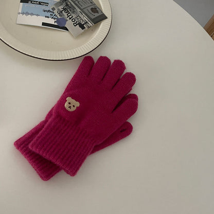 Cozy Bear Winter Cashmere Glove |Soft Thick Solid Color Gloves |Warm Knitted Gloves G5