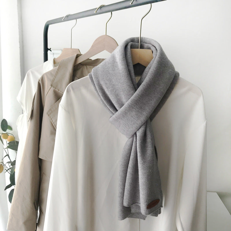 Cozy Winter Cashmere Solid Color Scarf |Warm Wool Knitted Shawls W36