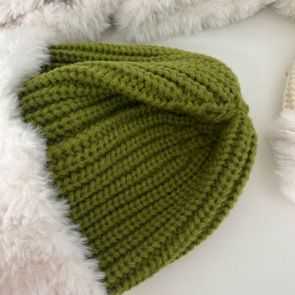 Cozy Plush Winter Cashmere Knit Beanie Hat |Stretch Ribbed Beanie Hat M17