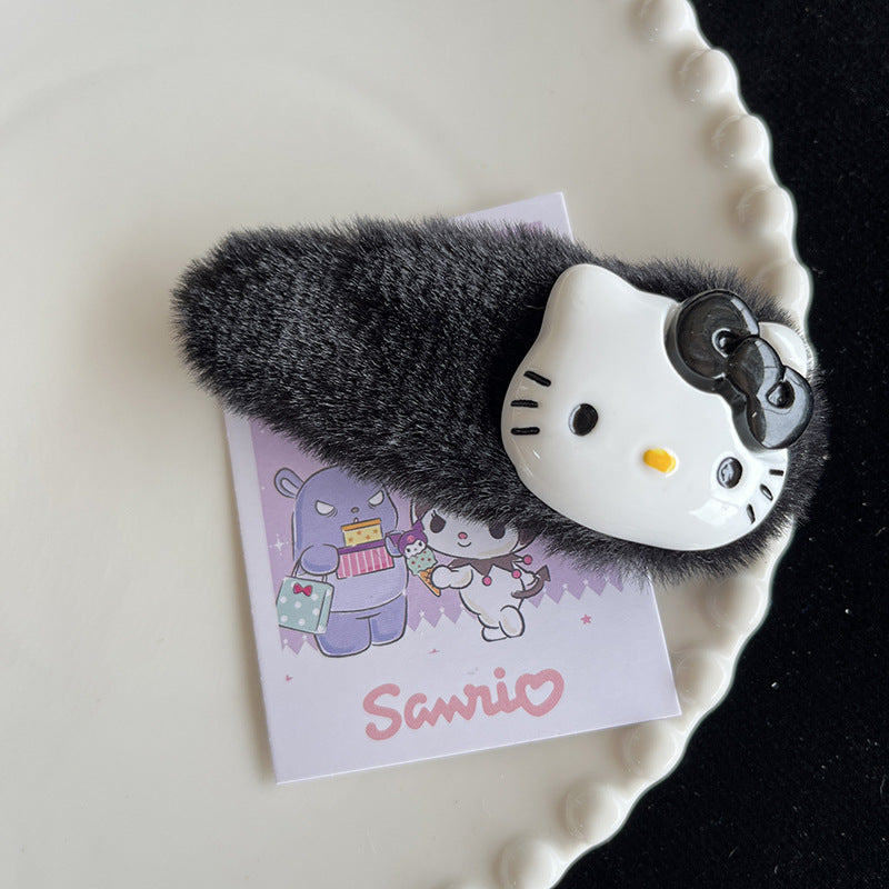 Delightful Plush Kitty Hair Clip |Furry Hair Snap Clip |Hair Barrette |Duckbill Hairpin 2pcs A242