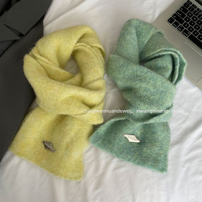 Cozy Plush Winter Solid Color Scarf | Warm Shawls |Soft Wool knitted Scarf W58