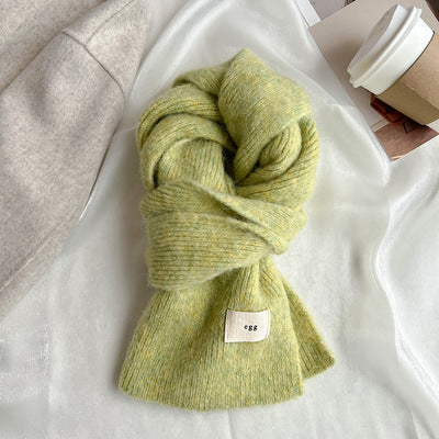 Soft Mohair Solid Color Scarf | Simple Warm Wool Knitted Scarf W26