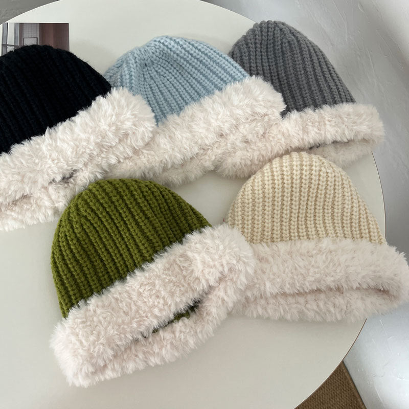 Cozy Plush Winter Cashmere Knit Beanie Hat |Stretch Ribbed Beanie Hat M17