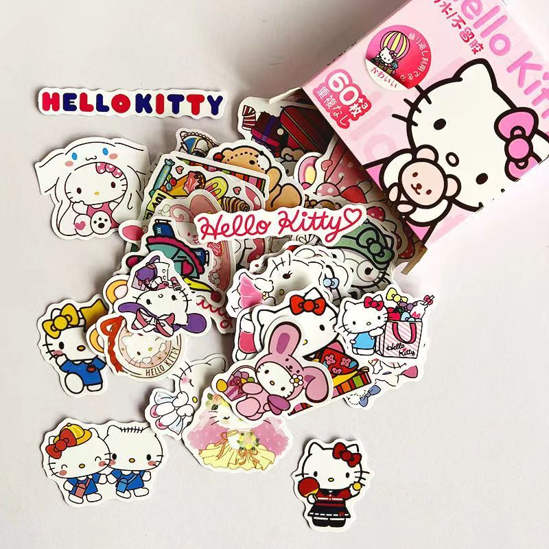 Hello Kitty Stickers Sheet|Journal Stickers Paster |Sticker for Planner Scrapbooking Stationery 60pcs T6