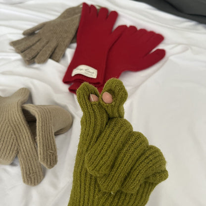 Cozy Winter Cashmere Glove |Soft Thick Solid Color Gloves |Warm Knitted Gloves G4