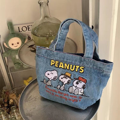 Snoopy Denim Bucket Bag | Casual Tote Bags | Shoulder Bag |Handbags B46