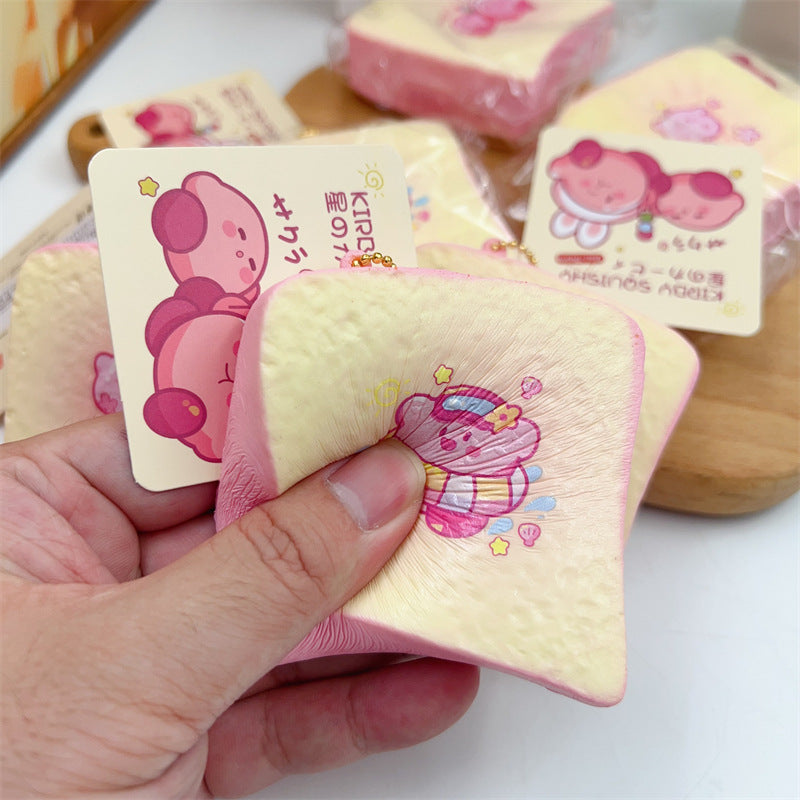 Kirby Toast Bun Squishy| Slow Rising Soft Squishy|Squeeze Stress Toy S125