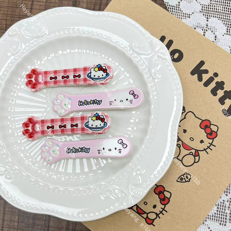 Kitty Bone Hair Clip |Hair Snap Clip|Hair Barrette |Duckbill Hairpin 2pcs A250