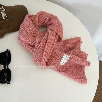 Stylish Cashmere Solid Color Scarf | Simple Warm Wool Knitted Scarf W15