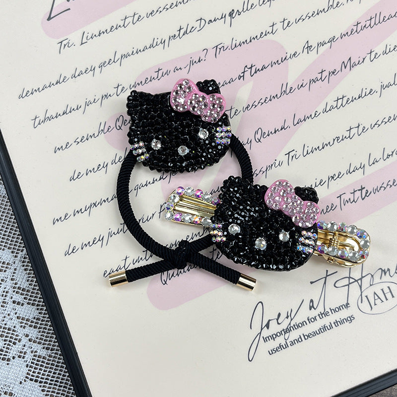 Diamond Kitty Hair Clip |Hair Ties | Hair Barrette A257