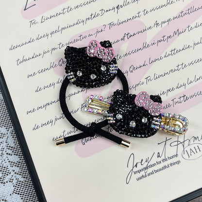 Diamond Kitty Hair Clip |Hair Ties | Hair Barrette A257