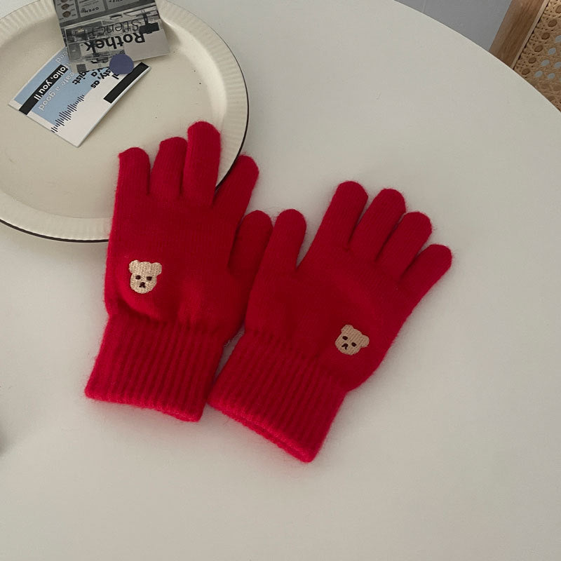 Cozy Bear Winter Cashmere Glove |Soft Thick Solid Color Gloves |Warm Knitted Gloves G5