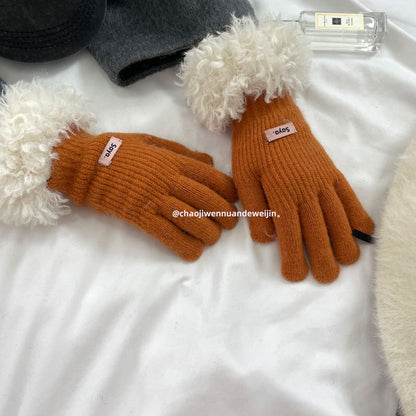 Cozy Plush Winter Cashmere Glove |Soft Thick Solid Color Gloves |Warm Knitted Gloves G8