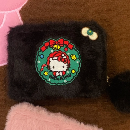 Fluffy Hello Kitty Mini Bags | Pouch Keychain Wallet| Cosmetic Bag | Airpods Bag Coin Purse B25