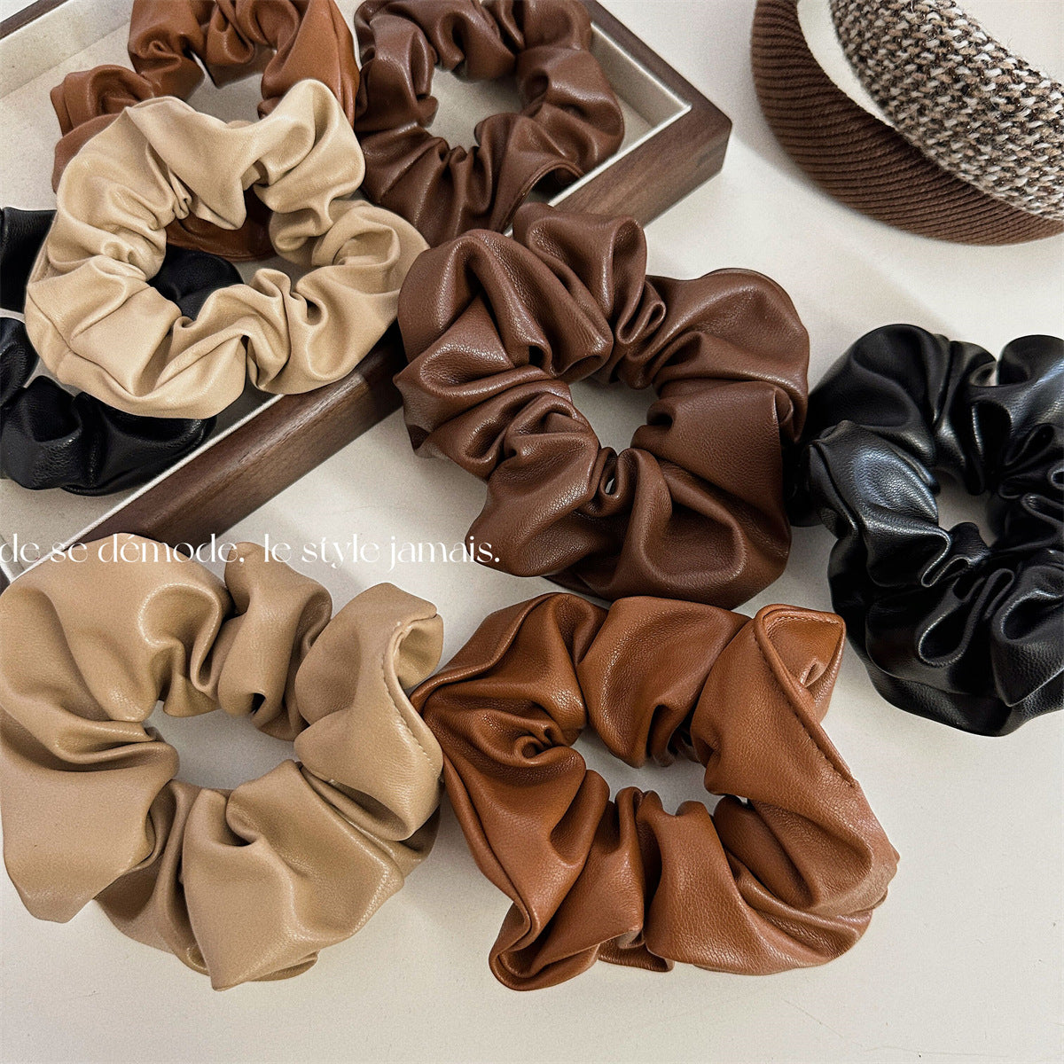 Luxe Leather Hair Tie|Ponytail Holders Barrette|Hair Scrunchie HT51