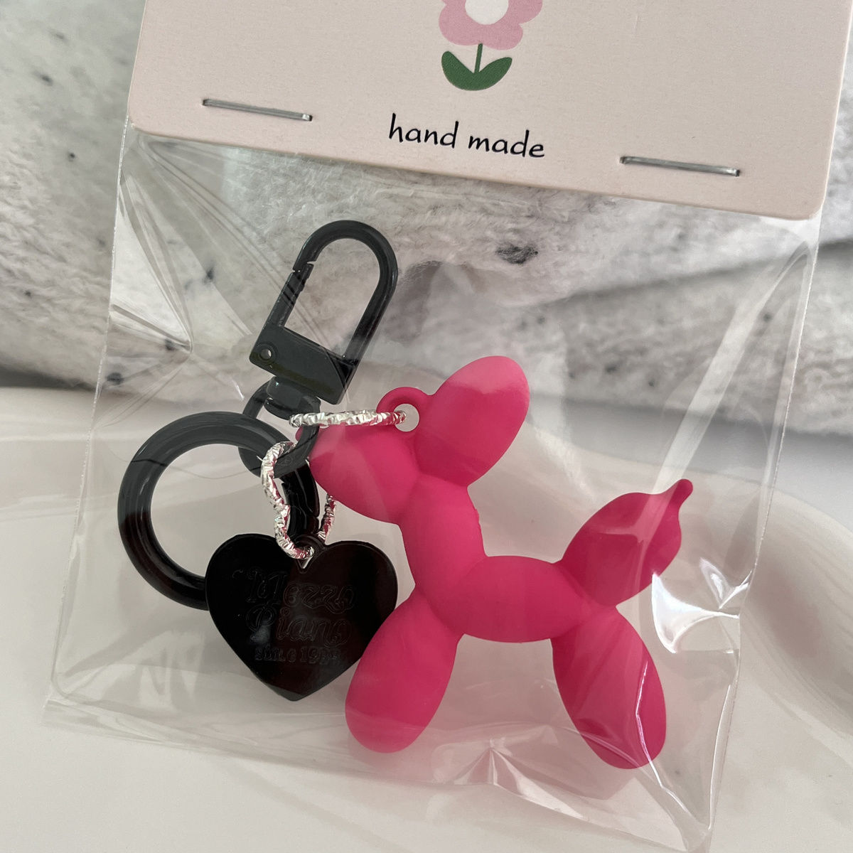 Neon BlackPink Balloon Dog Design Bag KeyChain |Pendant Schoolbag Hanging Decoration K38