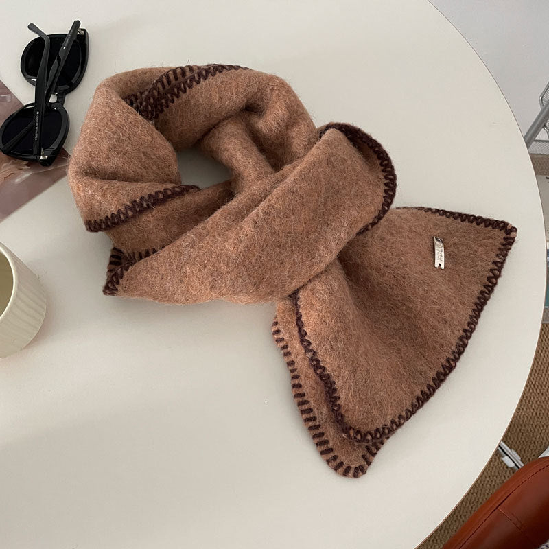 Cozy Winter Cashmere Solid Color Scarf |Warm Wool Knitted Shawls W48