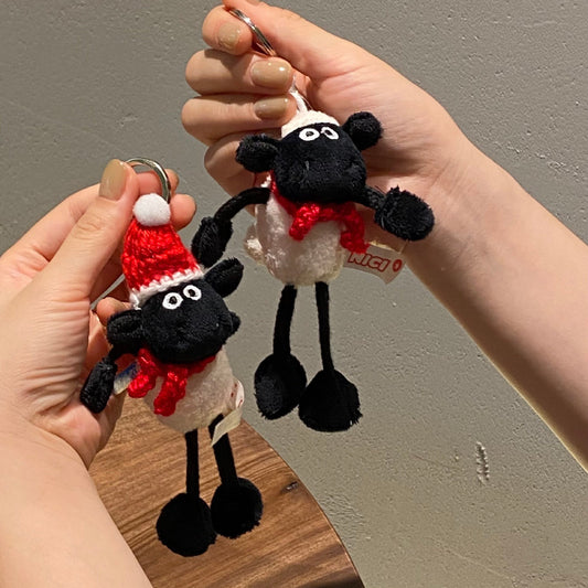 Cute Cartoon Sheep Design Bag KeyChain |Pendant Plush Schoolbag Hanging Decoration |Gift for Boys and Couples K6