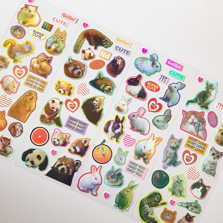 Kitty Bunny Stickers Sheet| Journal Stickers Paster |Sticker for Planner Scrapbooking Stationery T5