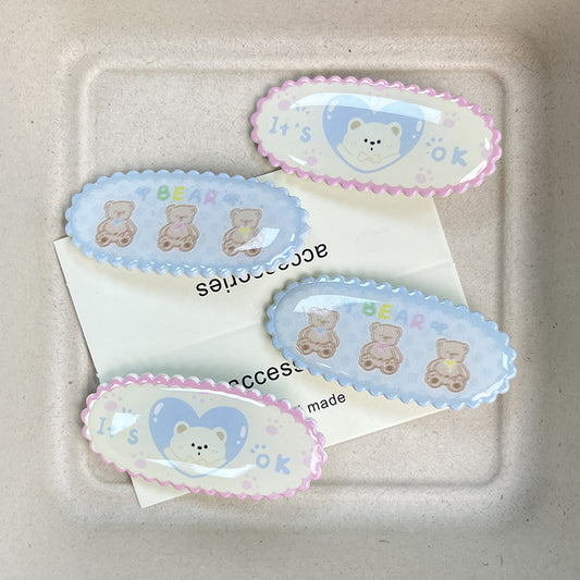 Bear Hair Clip |Hair Snap Clip |Hair Barrette |Duckbill Hairpin 2pcs A289