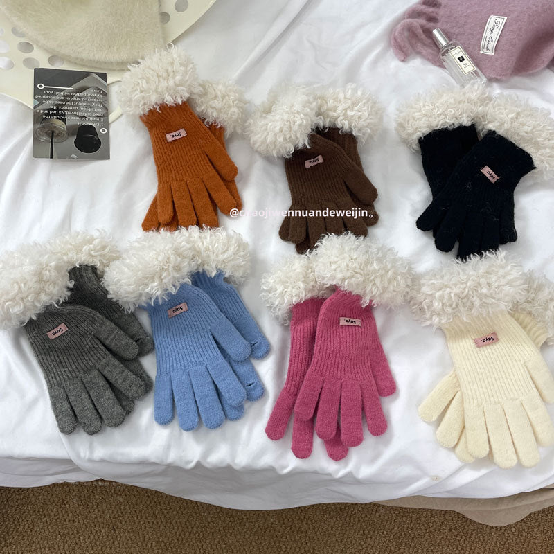 Cozy Plush Winter Cashmere Glove |Soft Thick Solid Color Gloves |Warm Knitted Gloves G8