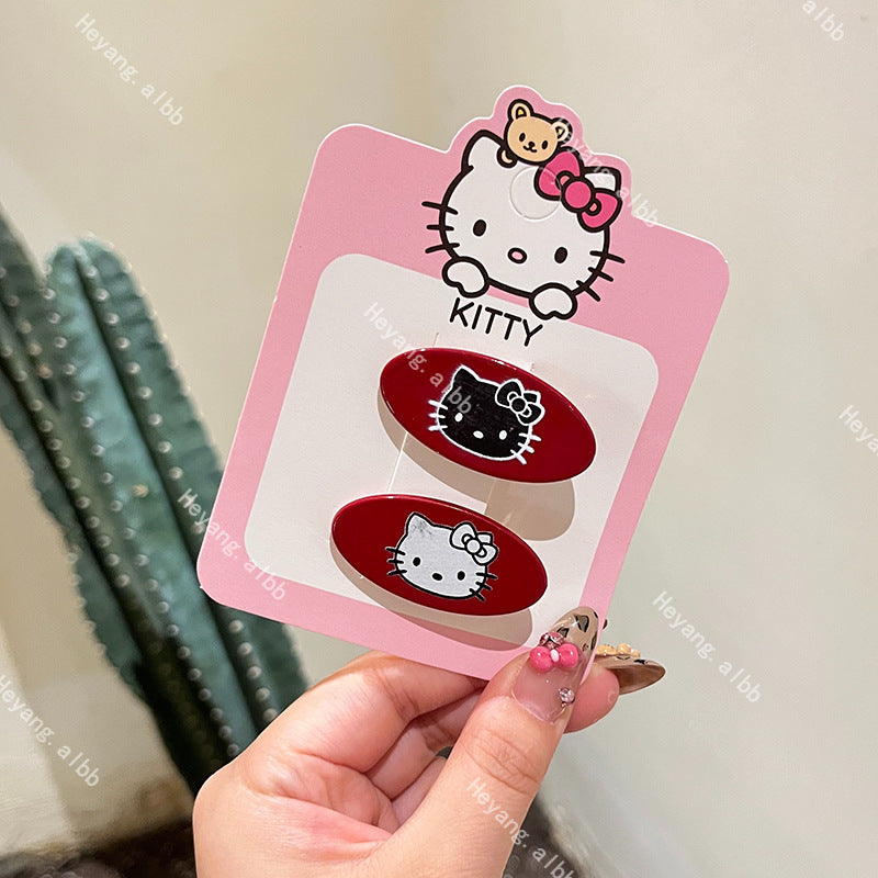 Kitty Basic Hair Clip |Hair Snap Clip |Hair Barrette |Duckbill Hairpin 2pcs A284