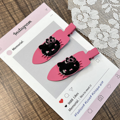 Kitty Hair Clip |Hair Snap Clip |Hair Barrette |Duckbill Hairpin 2pcs A282