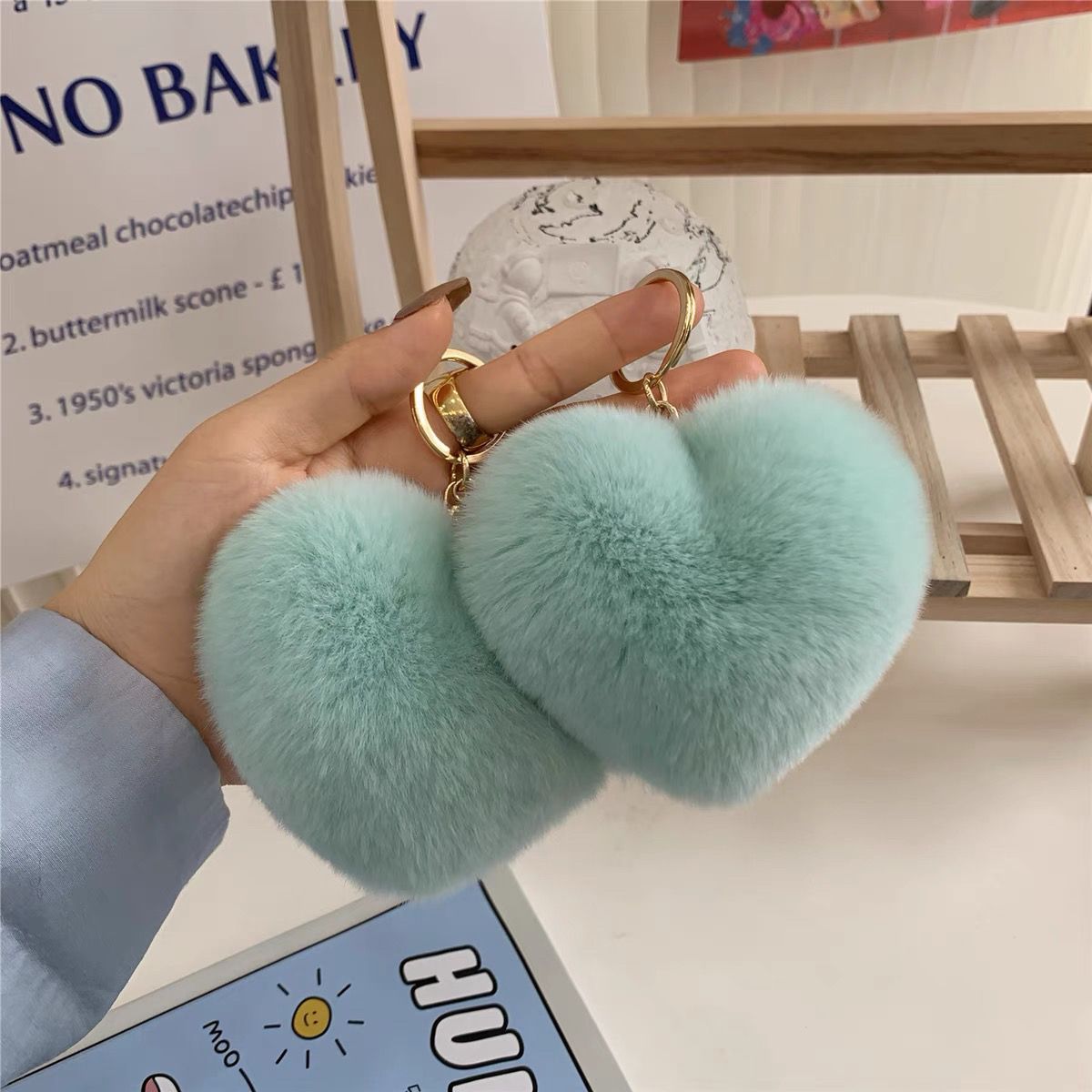 Fuzzy Heart Bag KeyChain |Pendant Schoolbag Hanging Decoration K45